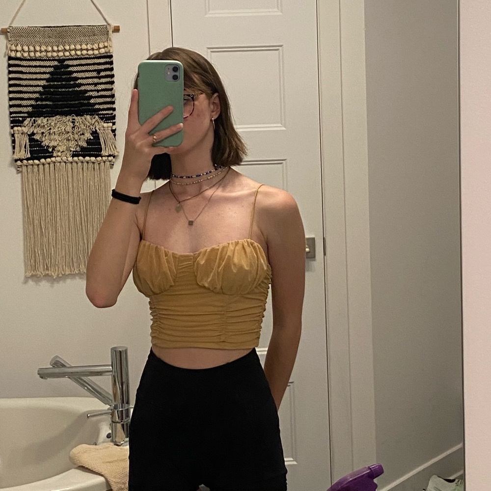 Beige crop top in size small